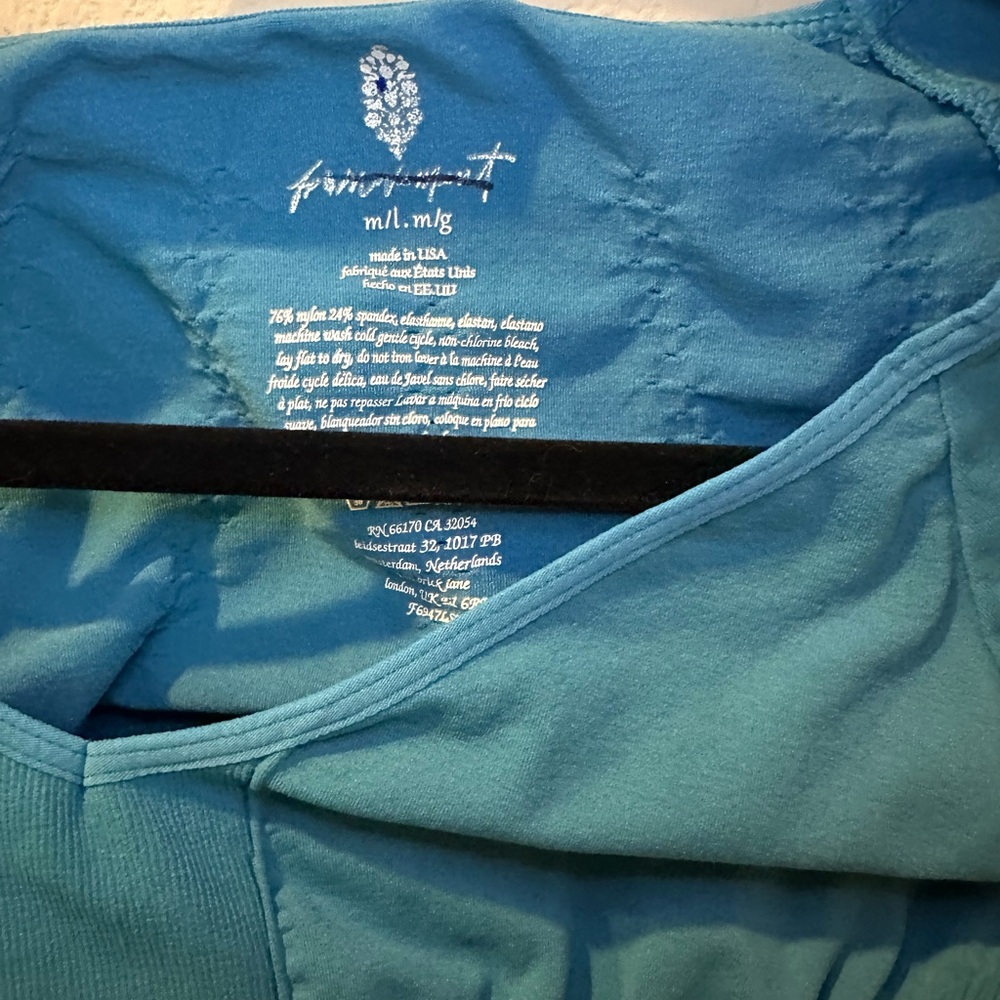 Free People Blue Fitted Crop Bodysuit - Picture 4 of 4